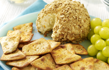 Kashi & Summer Fresh Appetizer Recipe � Five Cheese Ball and Zesty Salsa Pita Crisps