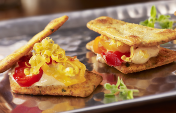 Kashi & Summer Fresh Appetizer Recipe � Jalapeno Pita Crisp Mini Sandwiches