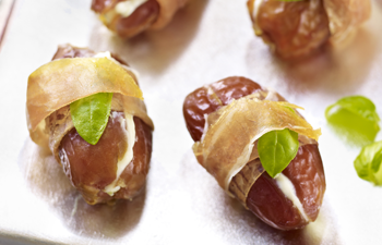 Kashi & Summer Fresh Appetizer Recipe � Prosciutto Wrapped Greek Yogurt Dates