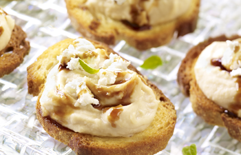 Kashi & Summer Fresh Appetizer Recipe � White Bean Hummus Goat Cheese Crostini